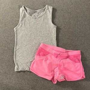 5/$15- Gray Tank Top and Pink Shorts Set
